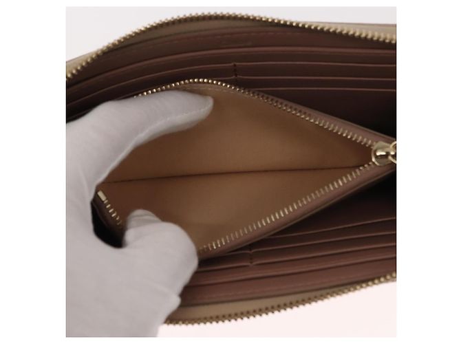 Chloé Cartera Larga de Cuero Beige Chloe Sense Auth 148479 - vista 10