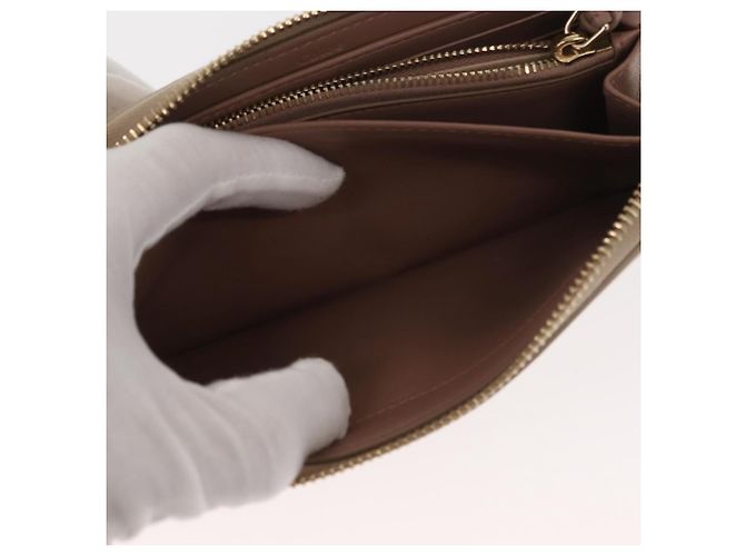 Chloé Cartera Larga de Cuero Beige Chloe Sense Auth 148479 - vista 19