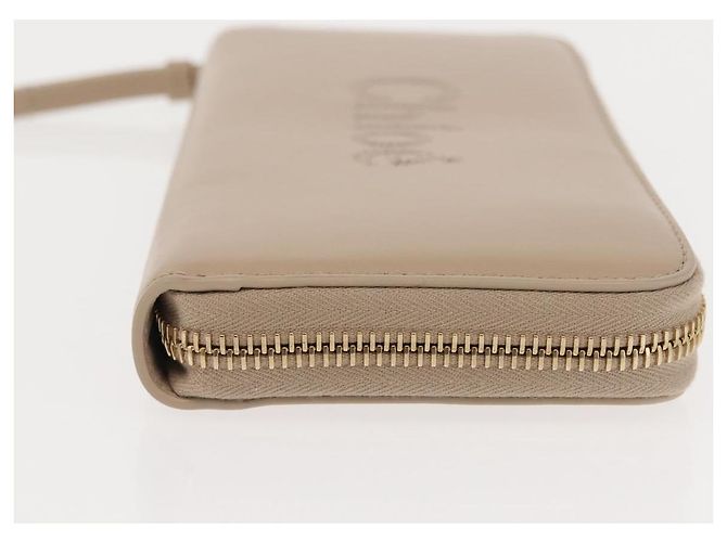 Chloé Cartera Larga de Cuero Beige Chloe Sense Auth 148479 - vista 3