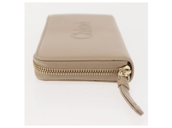 Chloé Cartera Larga de Cuero Beige Chloe Sense Auth 148479 - vista 4