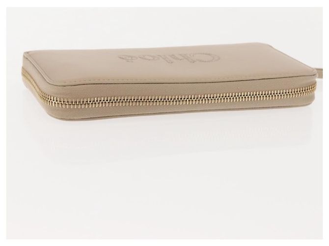 Chloé Cartera Larga de Cuero Beige Chloe Sense Auth 148479 - vista 5