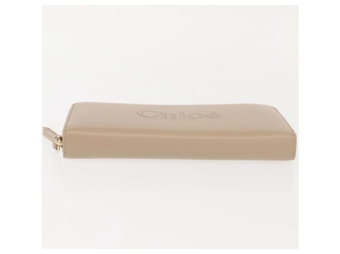 Chloé Cartera Larga de Cuero Beige Chloe Sense Auth 148479 - vista 6