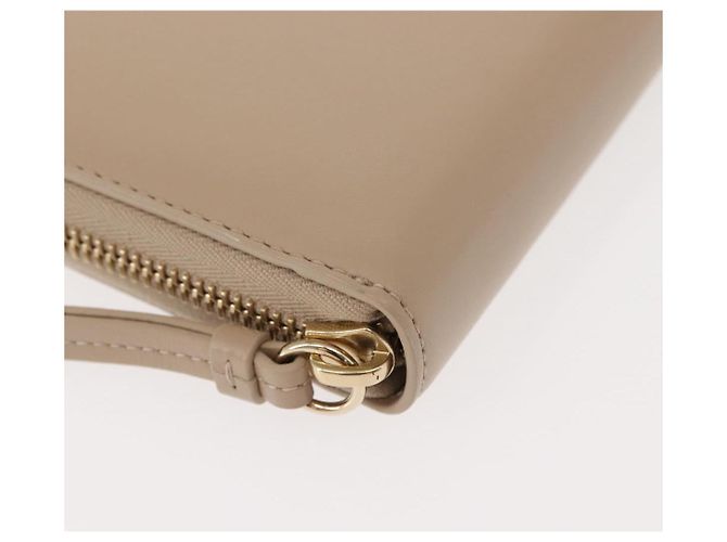 Chloé Cartera Larga de Cuero Beige Chloe Sense Auth 148479 - vista 7