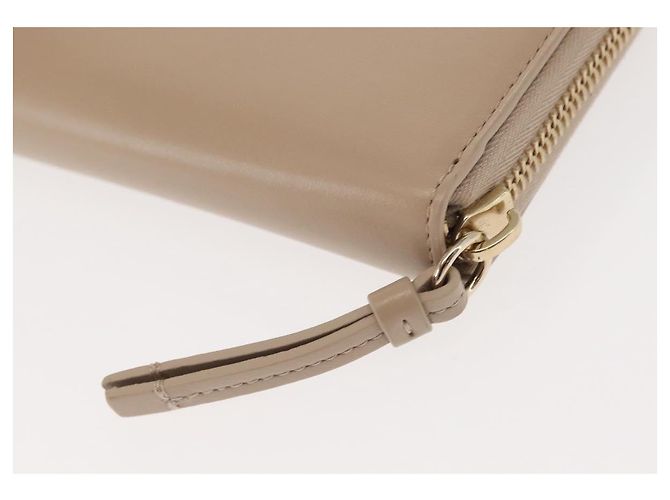 Chloé Cartera Larga de Cuero Beige Chloe Sense Auth 148479 - vista 8