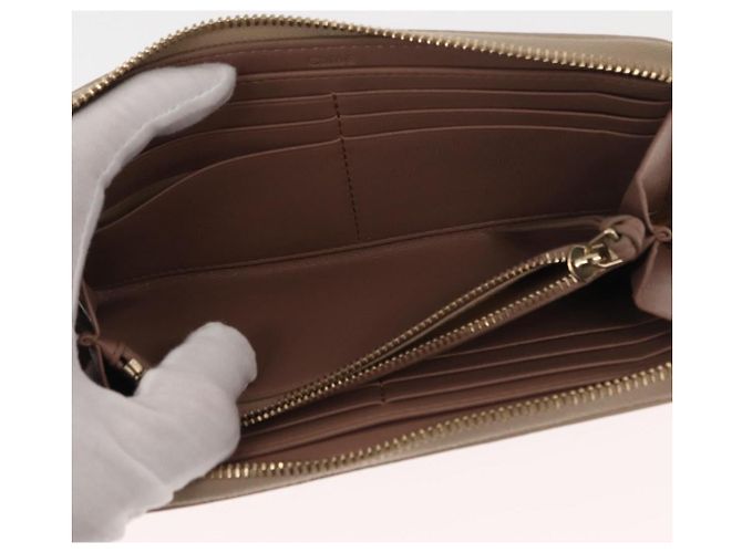 Chloé Cartera Larga de Cuero Beige Chloe Sense Auth 148479 - vista 9