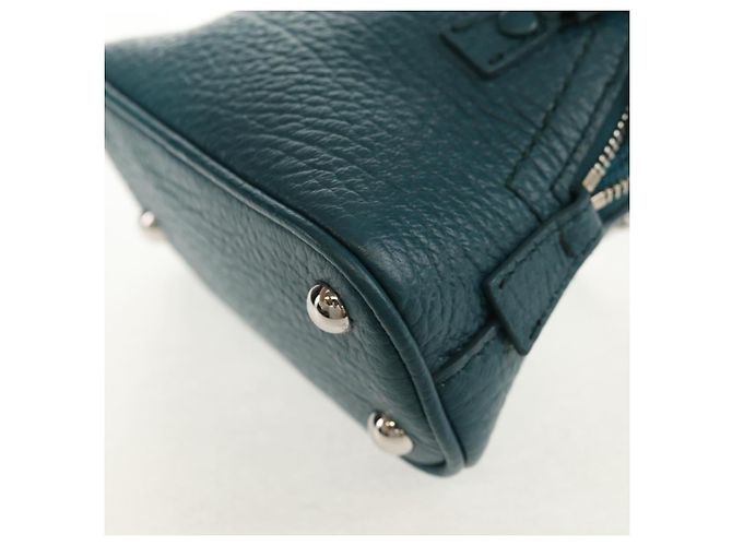 Autre Marque Mini borsa a mano in pelle 2 in 1 Maison Margiela blu argento autentica 128504M - vista 19