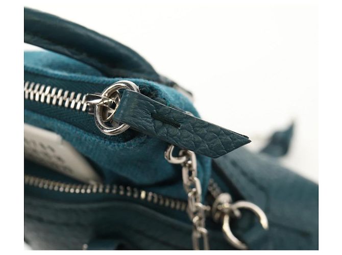 Autre Marque Mini borsa a mano in pelle 2 in 1 Maison Margiela blu argento autentica 128504M - vista 21