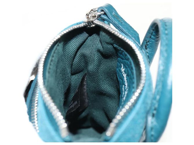 Autre Marque Mini borsa a mano in pelle 2 in 1 Maison Margiela blu argento autentica 128504M - vista 23