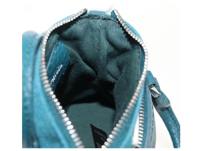 Autre Marque Mini borsa a mano in pelle 2 in 1 Maison Margiela blu argento autentica 128504M - vista 24