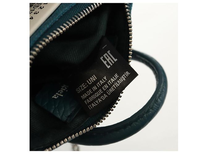 Autre Marque Mini borsa a mano in pelle 2 in 1 Maison Margiela blu argento autentica 128504M - vista 25
