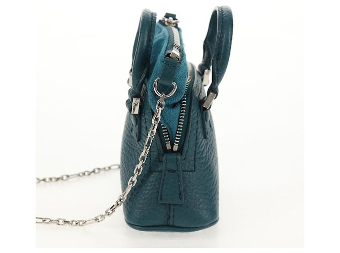 Autre Marque Mini borsa a mano in pelle 2 in 1 Maison Margiela blu argento autentica 128504M - vista 3