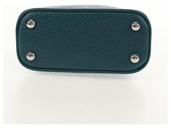 Autre Marque Mini borsa a mano in pelle 2 in 1 Maison Margiela blu argento autentica 128504M - vista 5