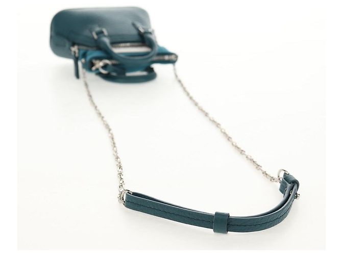 Autre Marque Mini borsa a mano in pelle 2 in 1 Maison Margiela blu argento autentica 128504M - vista 8