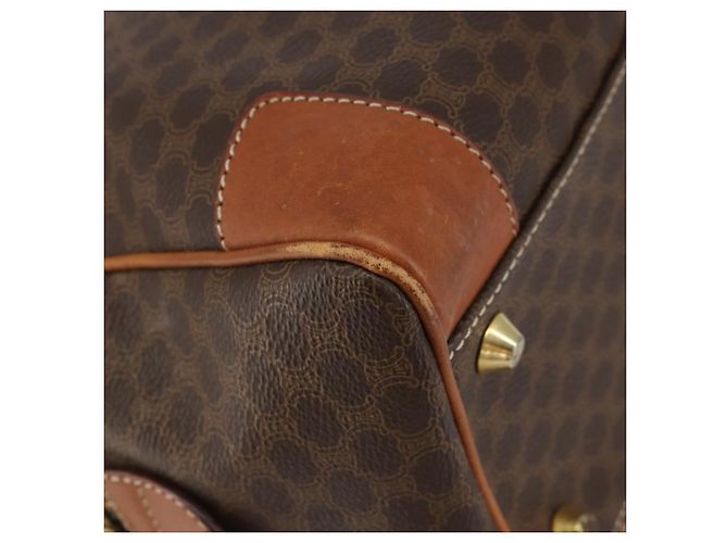 Céline Borsa a mano in tela Macadam CELINE in pelle PVC marrone oro Auth ep11458 D'oro - vista 14