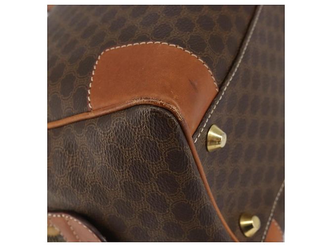 Céline Borsa a mano in tela Macadam CELINE in pelle PVC marrone oro Auth ep11458 D'oro - vista 16