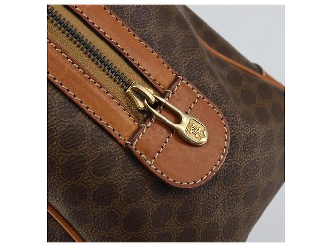 Céline Borsa a mano in tela Macadam CELINE in pelle PVC marrone oro Auth ep11458 D'oro - vista 17