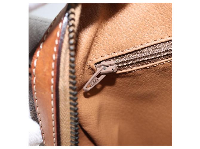 Céline Borsa a mano in tela Macadam CELINE in pelle PVC marrone oro Auth ep11458 D'oro - vista 20