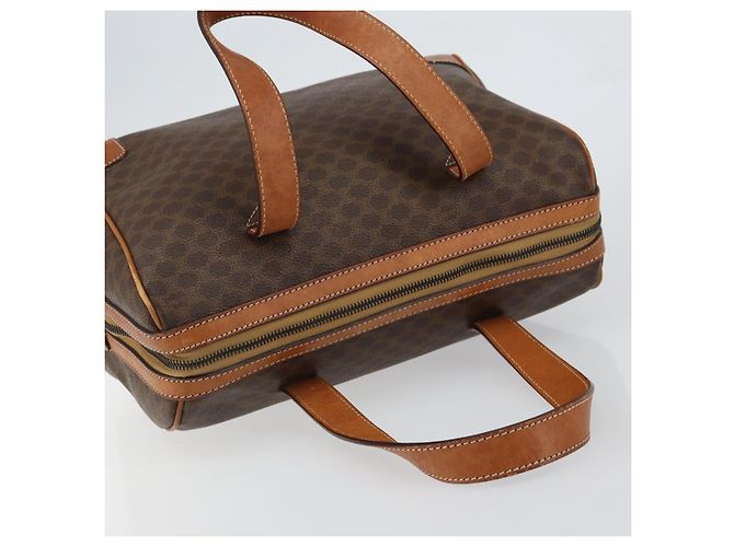 Céline Borsa a mano in tela Macadam CELINE in pelle PVC marrone oro Auth ep11458 D'oro - vista 6
