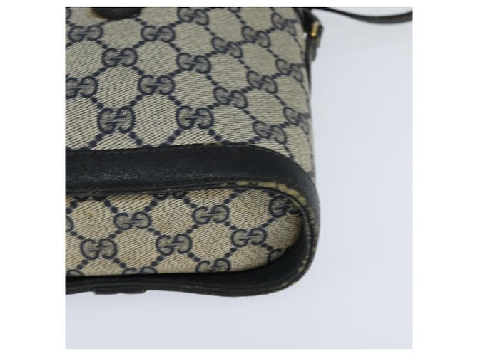 Borsa a Spalla Gucci GG Supreme Sherry Line PVC Blu Navy Oro 904 02 070 Auth 151004 D'oro - vista 14