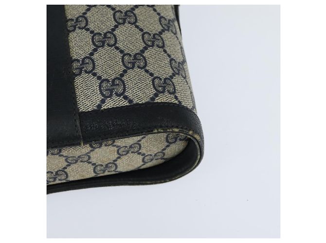 Borsa a Spalla Gucci GG Supreme Sherry Line PVC Blu Navy Oro 904 02 070 Auth 151004 D'oro - vista 16