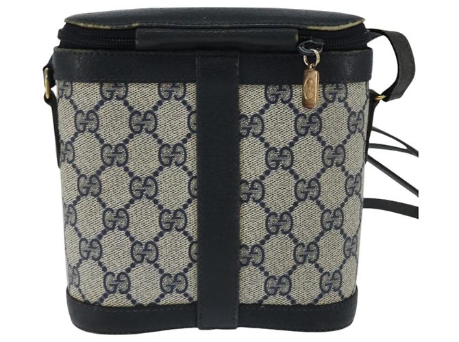 Borsa a Spalla Gucci GG Supreme Sherry Line PVC Blu Navy Oro 904 02 070 Auth 151004 D'oro - vista 2