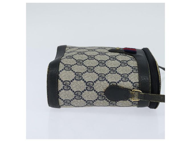 Borsa a Spalla Gucci GG Supreme Sherry Line PVC Blu Navy Oro 904 02 070 Auth 151004 D'oro - vista 4