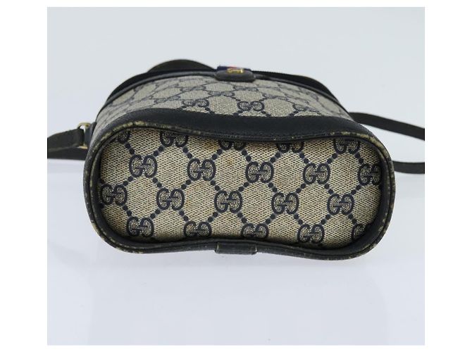 Borsa a Spalla Gucci GG Supreme Sherry Line PVC Blu Navy Oro 904 02 070 Auth 151004 D'oro - vista 5