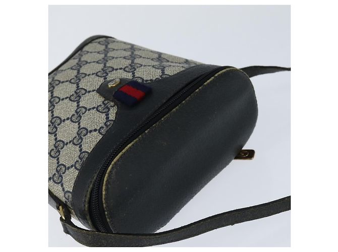 Borsa a Spalla Gucci GG Supreme Sherry Line PVC Blu Navy Oro 904 02 070 Auth 151004 D'oro - vista 6