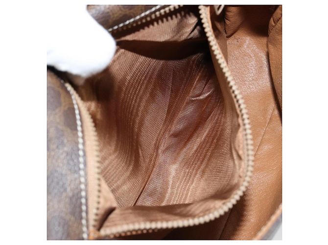 Céline Borsa a spalla circolare in tela Macadam CELINE in pelle PVC marrone oro Auth 150513 D'oro - vista 11