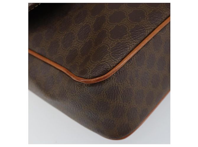 Céline Borsa a spalla circolare in tela Macadam CELINE in pelle PVC marrone oro Auth 150513 D'oro - vista 15