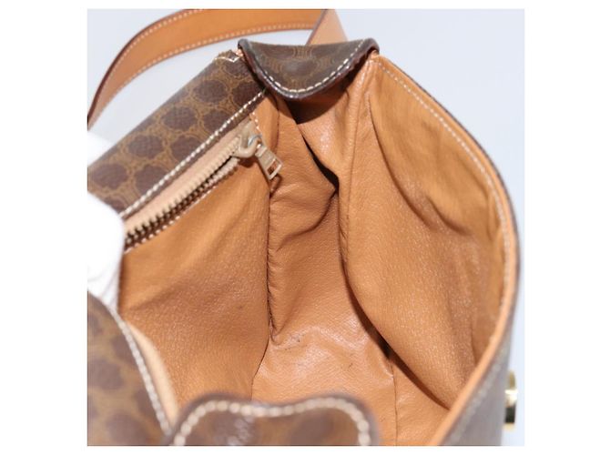 Céline Borsa a spalla circolare in tela Macadam CELINE in pelle PVC marrone oro Auth 150513 D'oro - vista 20