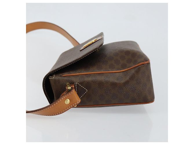 Céline Borsa a spalla circolare in tela Macadam CELINE in pelle PVC marrone oro Auth 150513 D'oro - vista 4