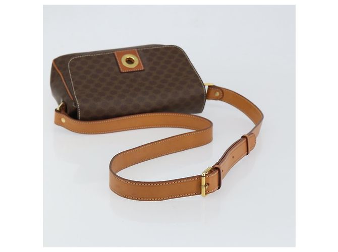 Céline Borsa a spalla circolare in tela Macadam CELINE in pelle PVC marrone oro Auth 150513 D'oro - vista 7