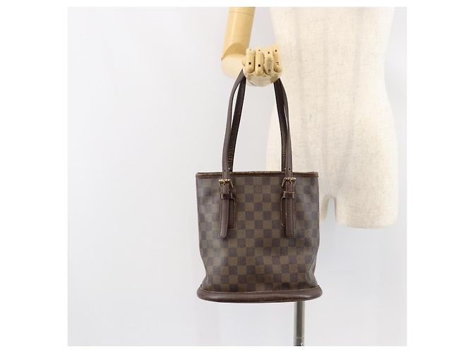 LOUIS VUITTON Borsa a Spalla Damier Ebene Marais N42240 LV Auth 150257 - vista 24