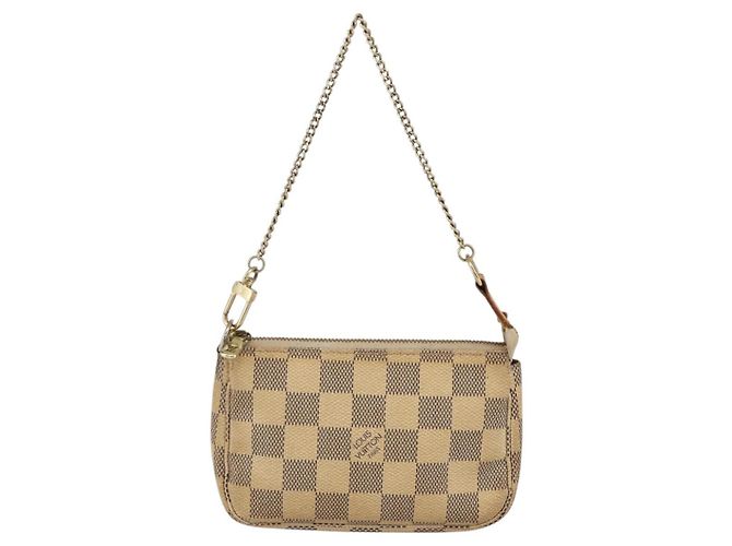 LOUIS VUITTON Mini Pochette Accessoires Damier Azur N63005 Auth LV 150585 - vista 13
