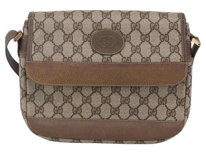 Gucci Borsa a Spalla GG Supreme in PVC Pelle Beige Oro 001 106 0185 Auth ki6140 - vista 13