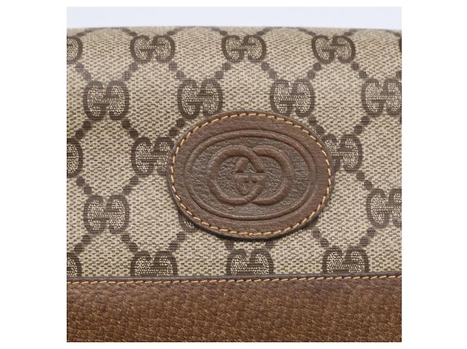 Gucci Borsa a Spalla GG Supreme in PVC Pelle Beige Oro 001 106 0185 Auth ki6140 - vista 17