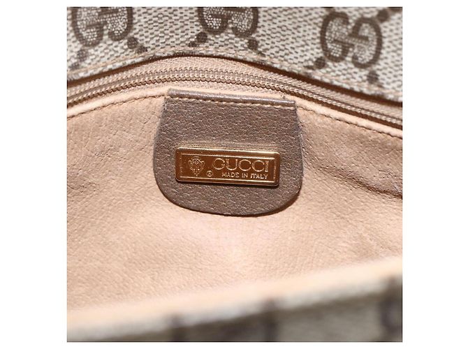 Gucci Borsa a Spalla GG Supreme in PVC Pelle Beige Oro 001 106 0185 Auth ki6140 - vista 18
