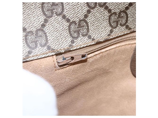 Gucci Borsa a Spalla GG Supreme in PVC Pelle Beige Oro 001 106 0185 Auth ki6140 - vista 19