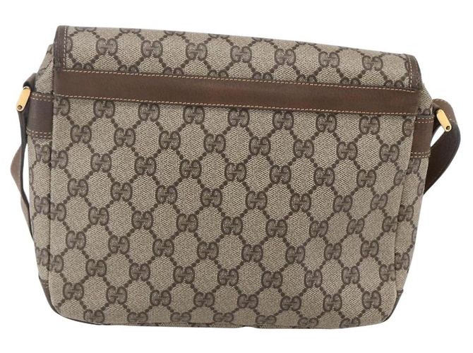Gucci Borsa a Spalla GG Supreme in PVC Pelle Beige Oro 001 106 0185 Auth ki6140 - vista 2