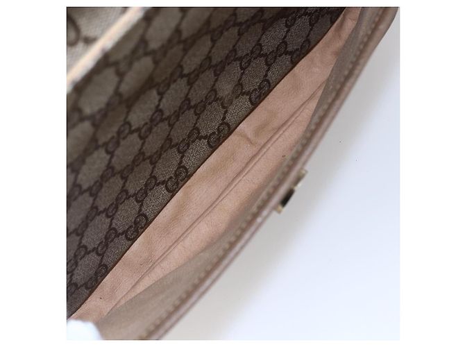 Gucci Borsa a Spalla GG Supreme in PVC Pelle Beige Oro 001 106 0185 Auth ki6140 - vista 22
