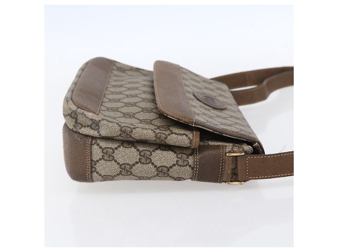 Gucci Borsa a Spalla GG Supreme in PVC Pelle Beige Oro 001 106 0185 Auth ki6140 - vista 4