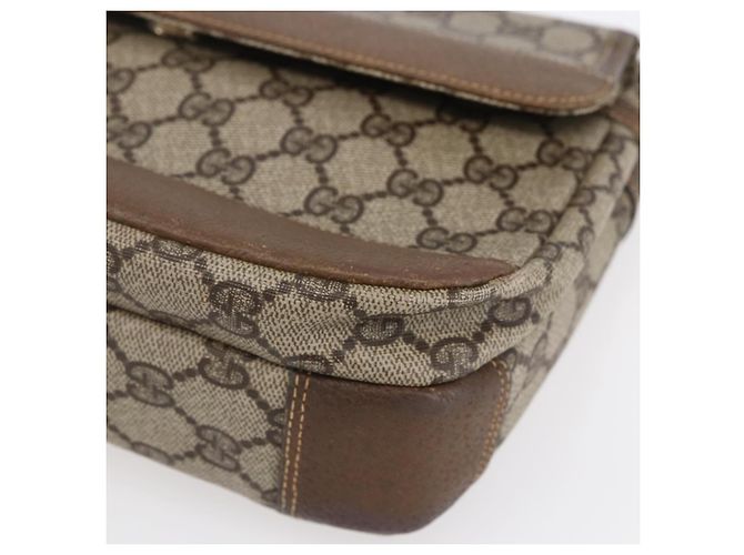Gucci Borsa a Spalla GG Supreme in PVC Pelle Beige Oro 001 106 0185 Auth ki6140 - vista 9