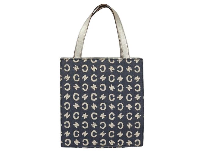Céline CELINE C Macadam Canvas Handtasche in Denim Blau Silber Authentisch ep11519 - Ansicht 13
