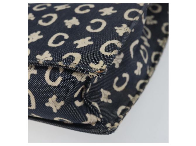 Céline CELINE C Macadam Canvas Handtasche in Denim Blau Silber Authentisch ep11519 - Ansicht 15