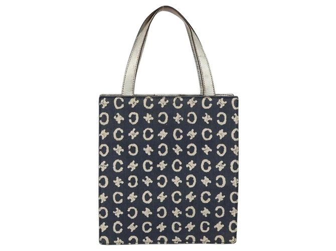 Céline CELINE C Macadam Canvas Handtasche in Denim Blau Silber Authentisch ep11519 - Ansicht 2