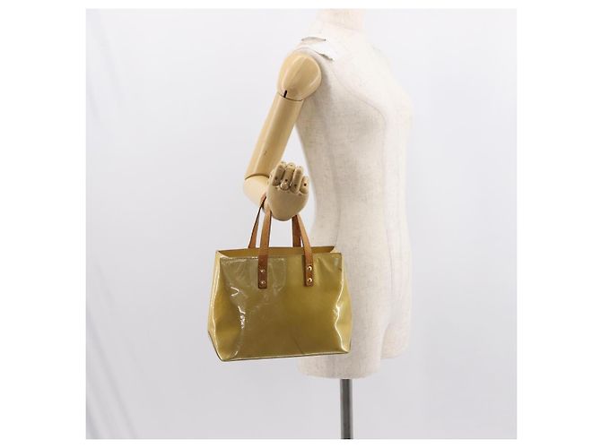 LOUIS VUITTON Borsa a Mano Monogram Vernis Reade PM Beige M91334 LV Auth 148128 - vista 22
