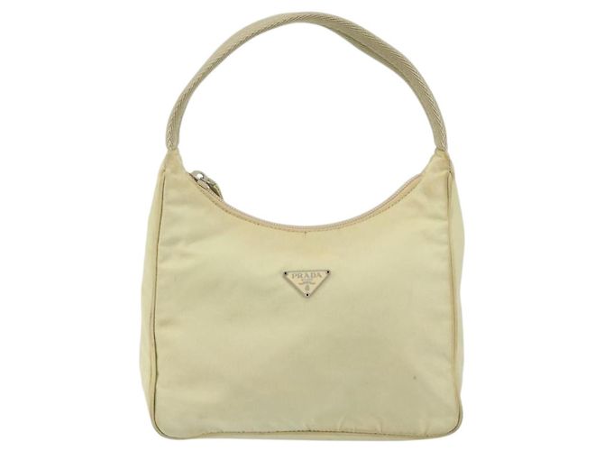 PRADA Borsa a mano in nylon beige oro Auth ep11531 D'oro - vista 13