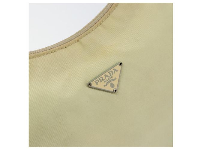 PRADA Borsa a mano in nylon beige oro Auth ep11531 D'oro - vista 17