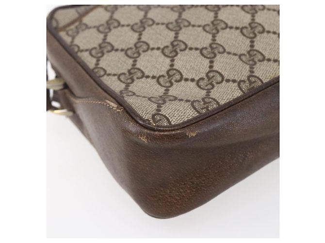 Borsa a Spalla Gucci GG Supreme Web Sherry Line PVC Beige Oro Auth BA7460 D'oro - vista 14